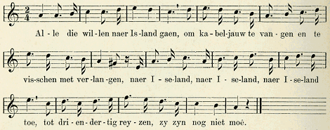 Al die willen naar Island gaan - bladmuziek