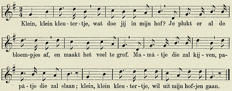 Klein klein kleutertje - bladmuziek